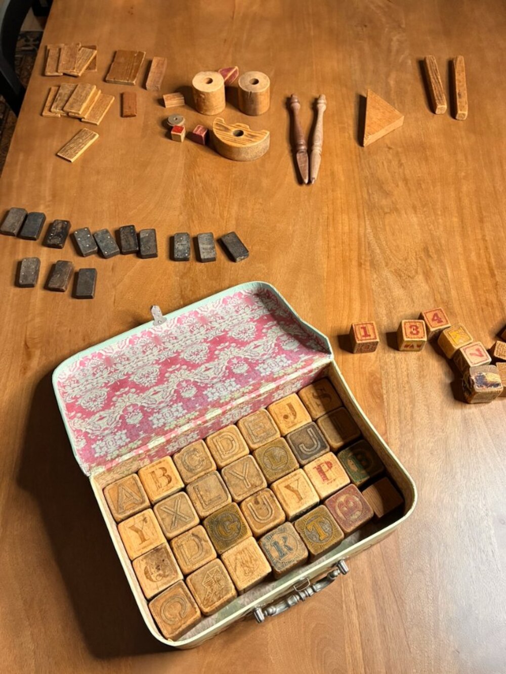 Antique Wood Toy Blocks Early 1900's